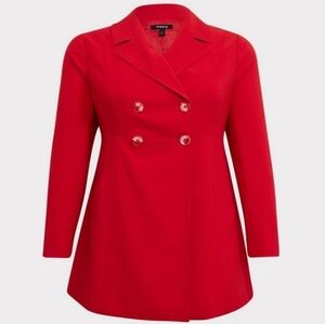 Torrid Scarlet Double-Breasted Pea Coat